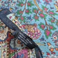 Drake's navy floral mughal print wool silk bandana detail view 3
