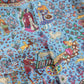 Drake's navy floral mughal print wool silk bandana detail view 5