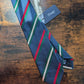 Drake's navy green white multicoloured striped handmade silk tie product image