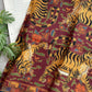 Drake's navy jumbo tiger print wool silk scarf product image