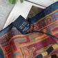 Drake's navy jumbo tiger print wool silk scarf detail view 4