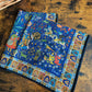 Drake's Navy Mughal Print Wool-Silk Pocket Square - image 1