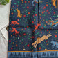 Drake's navy mythical animals print wool silk bandana detail view 3
