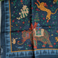 Drake's navy mythical animals print wool silk bandana detail view 4