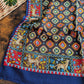 Drake's Navy Mythical Animals Print Wool Silk Scarf - image 1