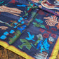Drake's Navy Palm Print Wool-Silk Bandana - image 5
