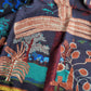 Drake's Navy Palm Print Wool-Silk Bandana - image 9