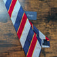 Drake's navy red multicoloured striped handmade silk tie product image