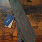 Drake's Olive Green Football Sport Motif Handmade Tipped Silk Tie - Luxury Mens Accessory Curated By The Perenn