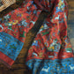Drake's Orange Blue Mughal Fringed Printed Wool and Silk-Blend Scarf - image 1