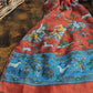 Drake's Orange Blue Mughal Fringed Printed Wool and Silk-Blend Scarf - image 3