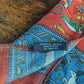 Drake's Orange Blue Mughal Fringed Printed Wool and Silk-Blend Scarf - image 6