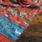 Drake's Orange Blue Mughal Fringed Printed Wool and Silk-Blend Scarf - image 7