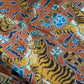 Drake's Orange Jumbo Tiger Print Wool-Silk Scarf - image 3