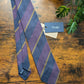 Drake's purple mastard navy handmade striped silk tie product image