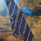 Drake's purple mastard white handmade striped silk tie product image