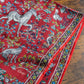 Drake's Red Forest Animals Flower Border Wool-Silk Scarf - image 2
