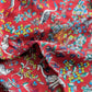 Drake's Red Forest Animals Flower Border Wool-Silk Scarf - image 3