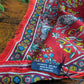 Drake's Red Forest Animals Flower Border Wool-Silk Scarf - image 5