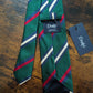 Drake's red green multicoloured striped handmade silk cotton tie detail view 2