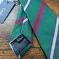 Drake's red green multicoloured striped handmade silk cotton tie detail view 3