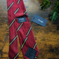 Drake's Red, Navy and Yellow Striped Handmade Silk Tie - image 2