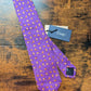 Drake's red panda motif handmade tipped silk tie detail view 3