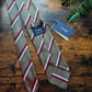 Drake's Sage, Burgundy and White Striped Handmade Silk Tie - image 2