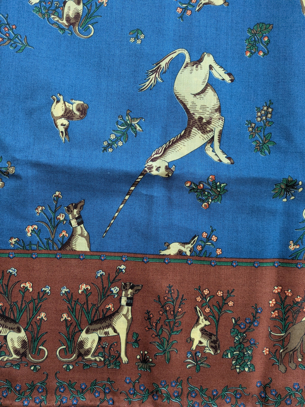 Drake's unicorn animals print wool silk scarf detail view 4