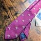 Drake's vespa motif handmade silk tie burgundy orange detail view 3