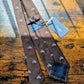 Drake's vespa motif handmade silk tie dark brown pink detail view 2