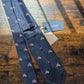 Drake's vespa motif handmade silk tie navy red detail view 2