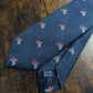 Drake's vespa motif handmade silk tie navy red detail view 3