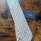 Drake's white navy tussah silk tie polka dot handmade product image