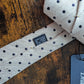 Drake's white navy tussah silk tie polka dot handmade detail view 4