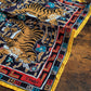 Drake's Yellow Tiger Motif Print Wool-Silk Pocket Square - image 1