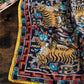 Drake's Yellow Tiger Motif Print Wool-Silk Pocket Square - image 4