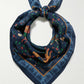 Drake's Navy Mythical Animals Print Wool-Silk Bandana