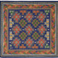 Drake's Navy Kilim Print Wool-Silk Pocket Square