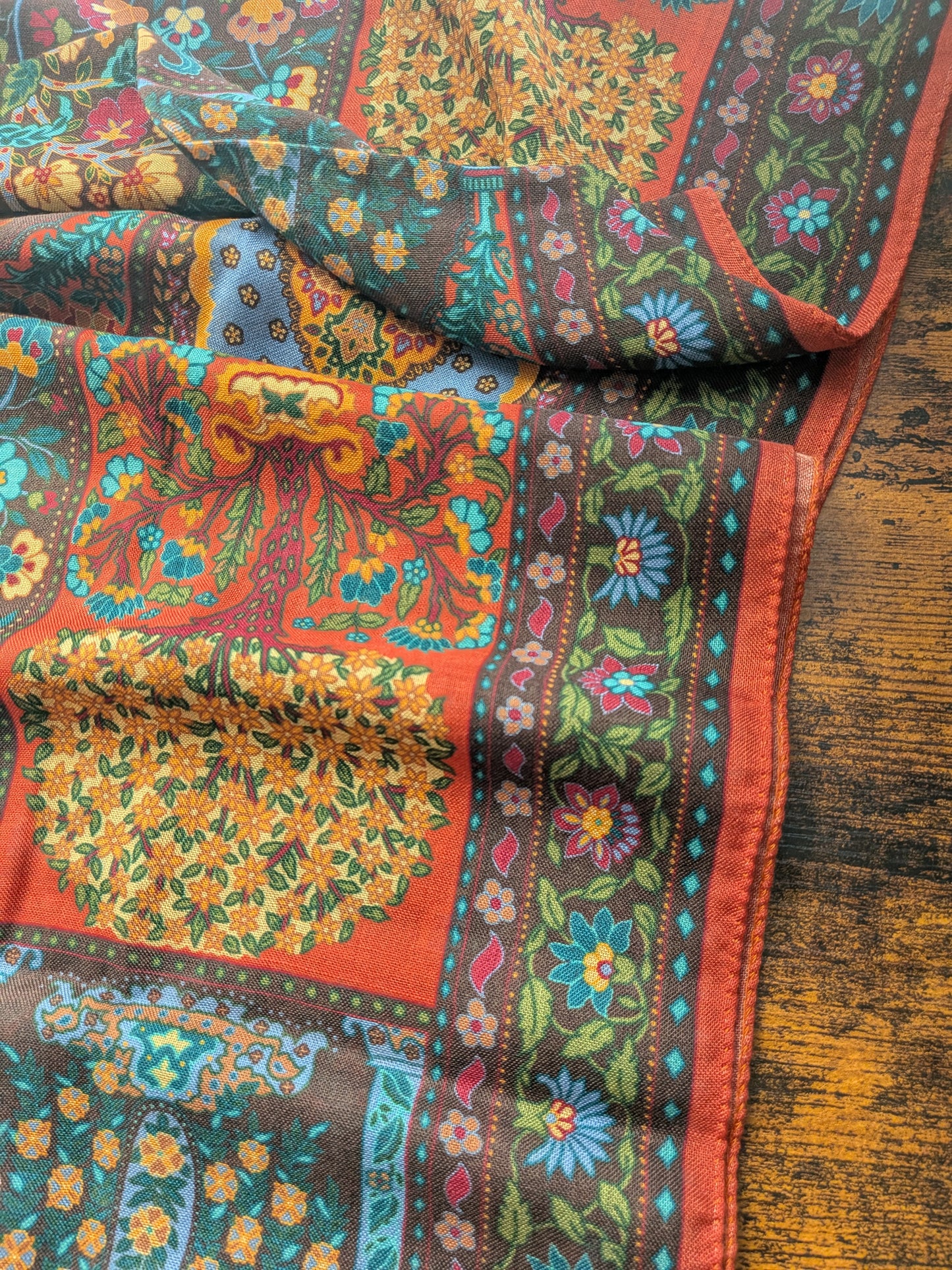 Drake's Floral Wool Silk Print Scarf Limited Edition
