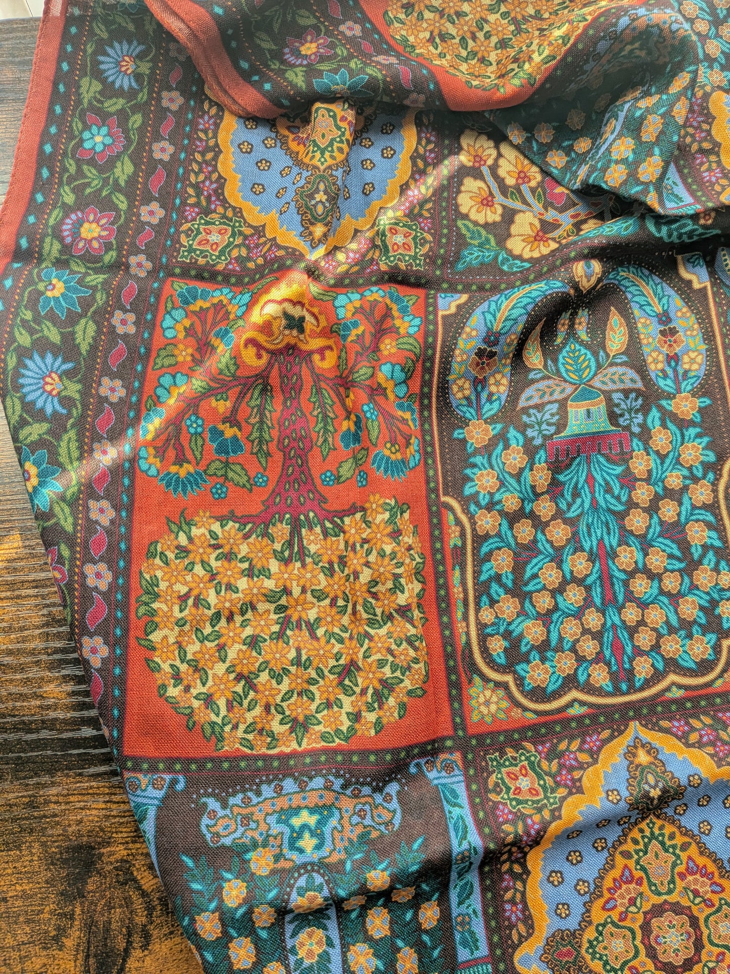 Drake's Floral Wool Silk Print Scarf Limited Edition