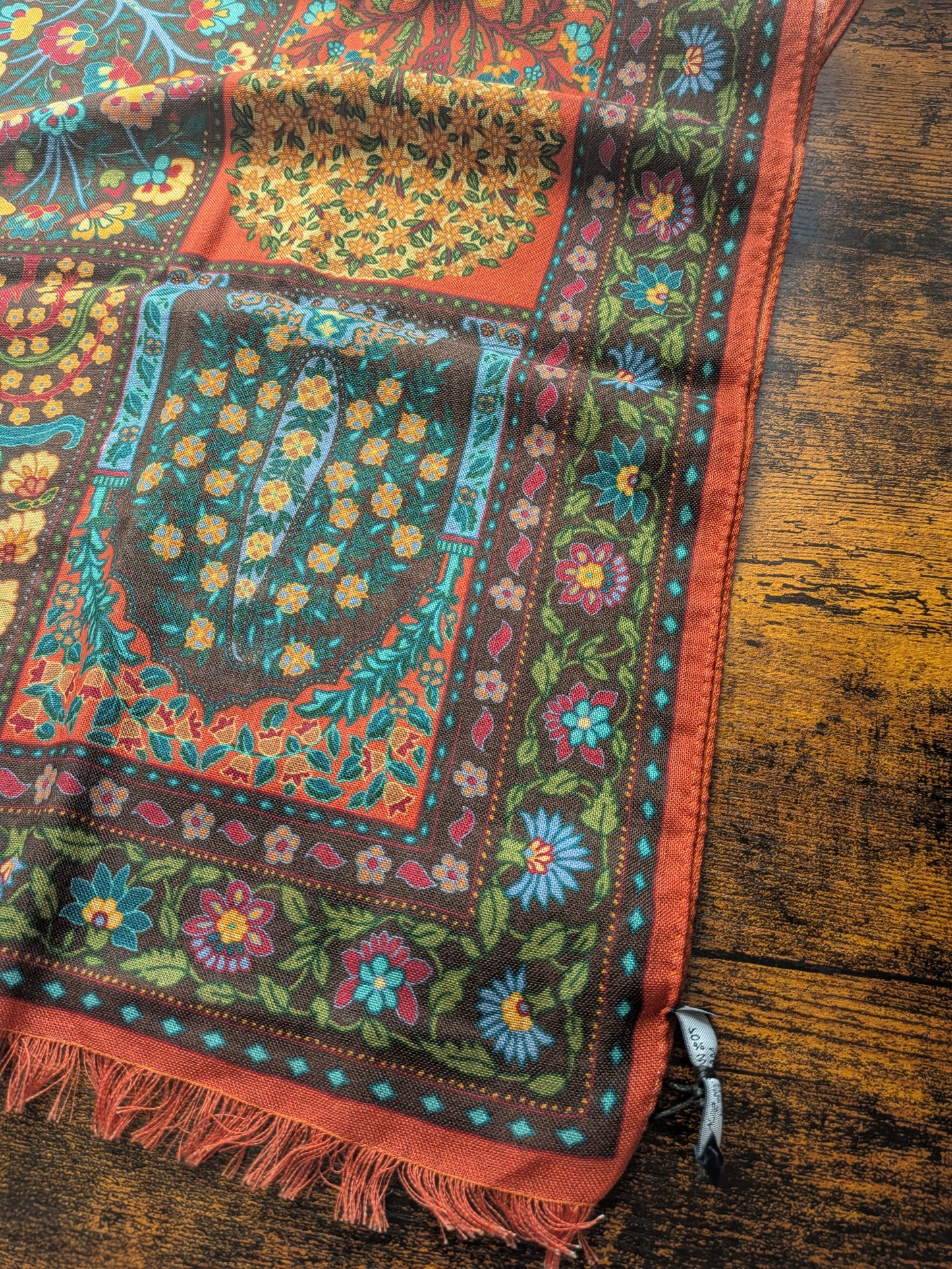 Drake's Floral Wool Silk Print Scarf Limited Edition