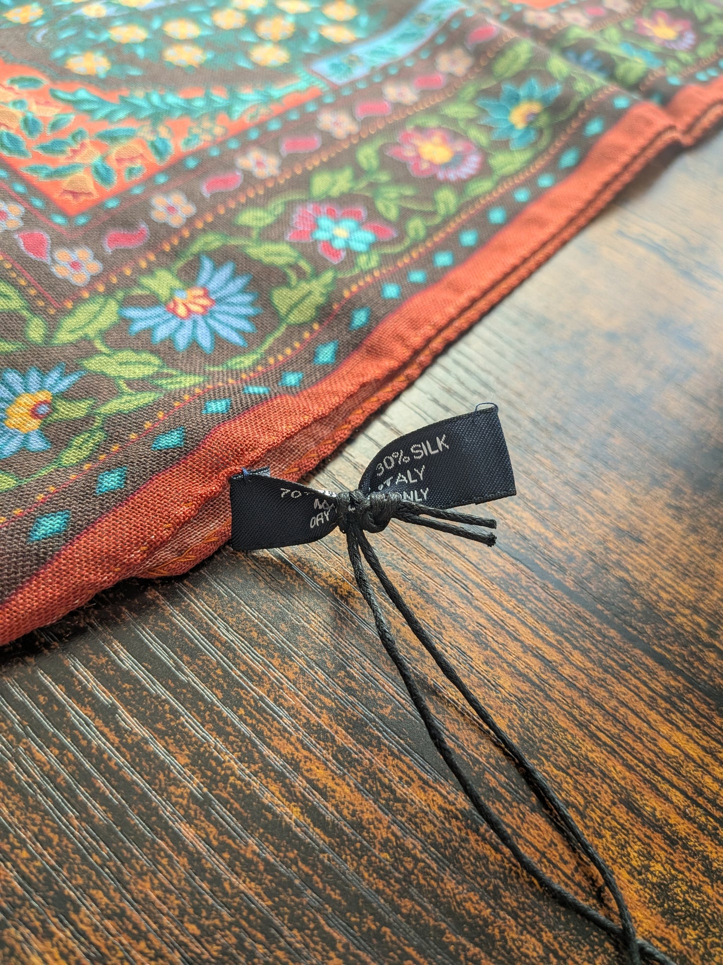Drake's Floral Wool Silk Print Scarf Limited Edition
