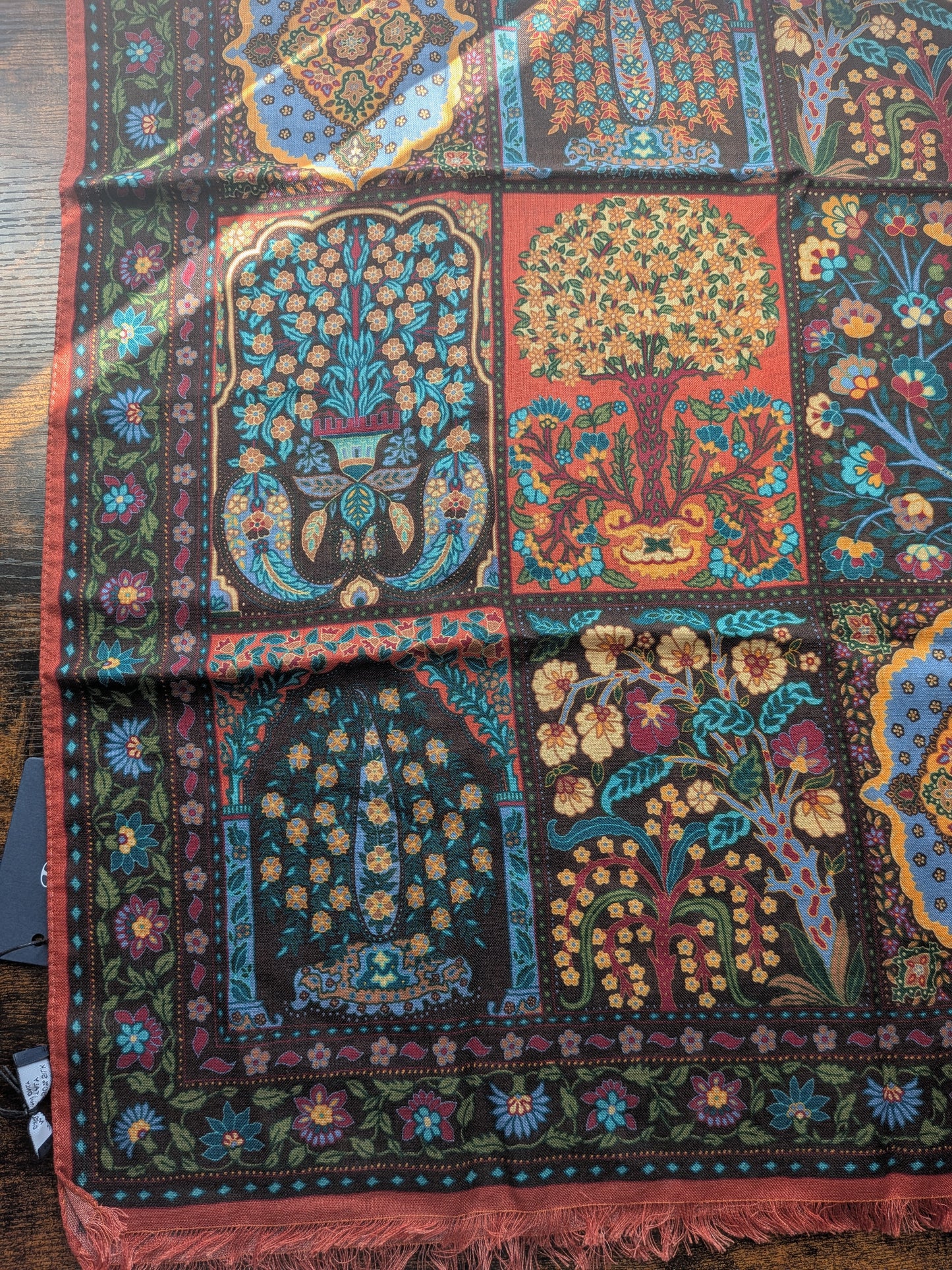 Drake's Floral Wool Silk Print Scarf Limited Edition