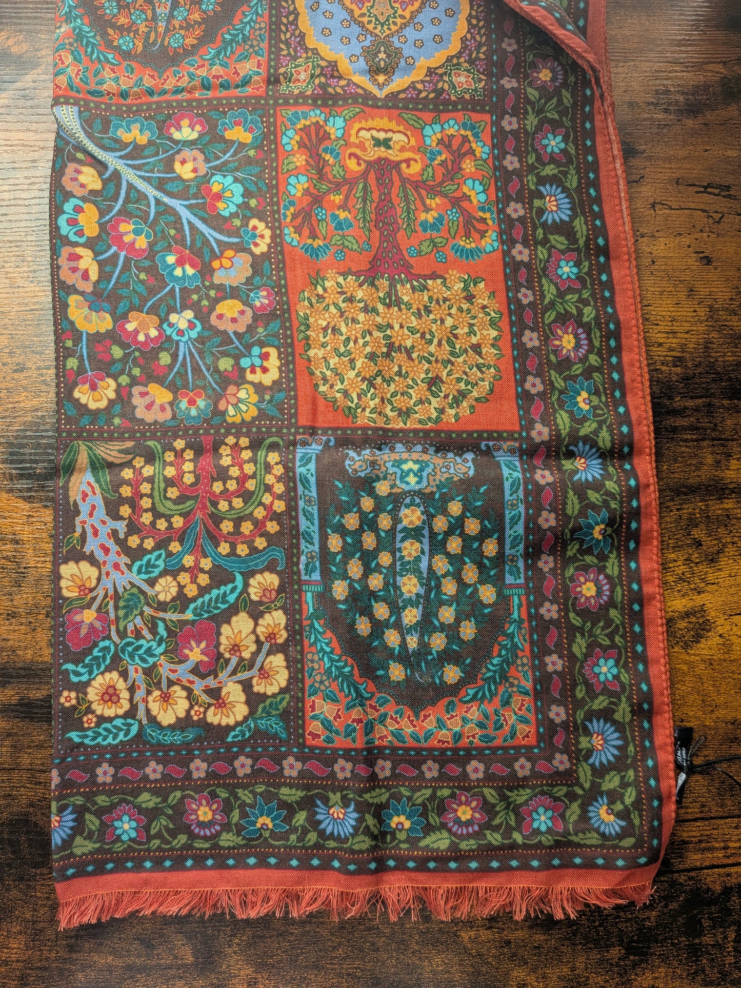 Drake's Floral Wool Silk Print Scarf Limited Edition