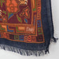 Drake's Navy Jumbo Tiger Print Wool-Silk Scarf