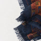 Drake's Navy Jumbo Tiger Print Wool-Silk Scarf