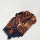 Drake's Navy Jumbo Tiger Print Wool-Silk Scarf